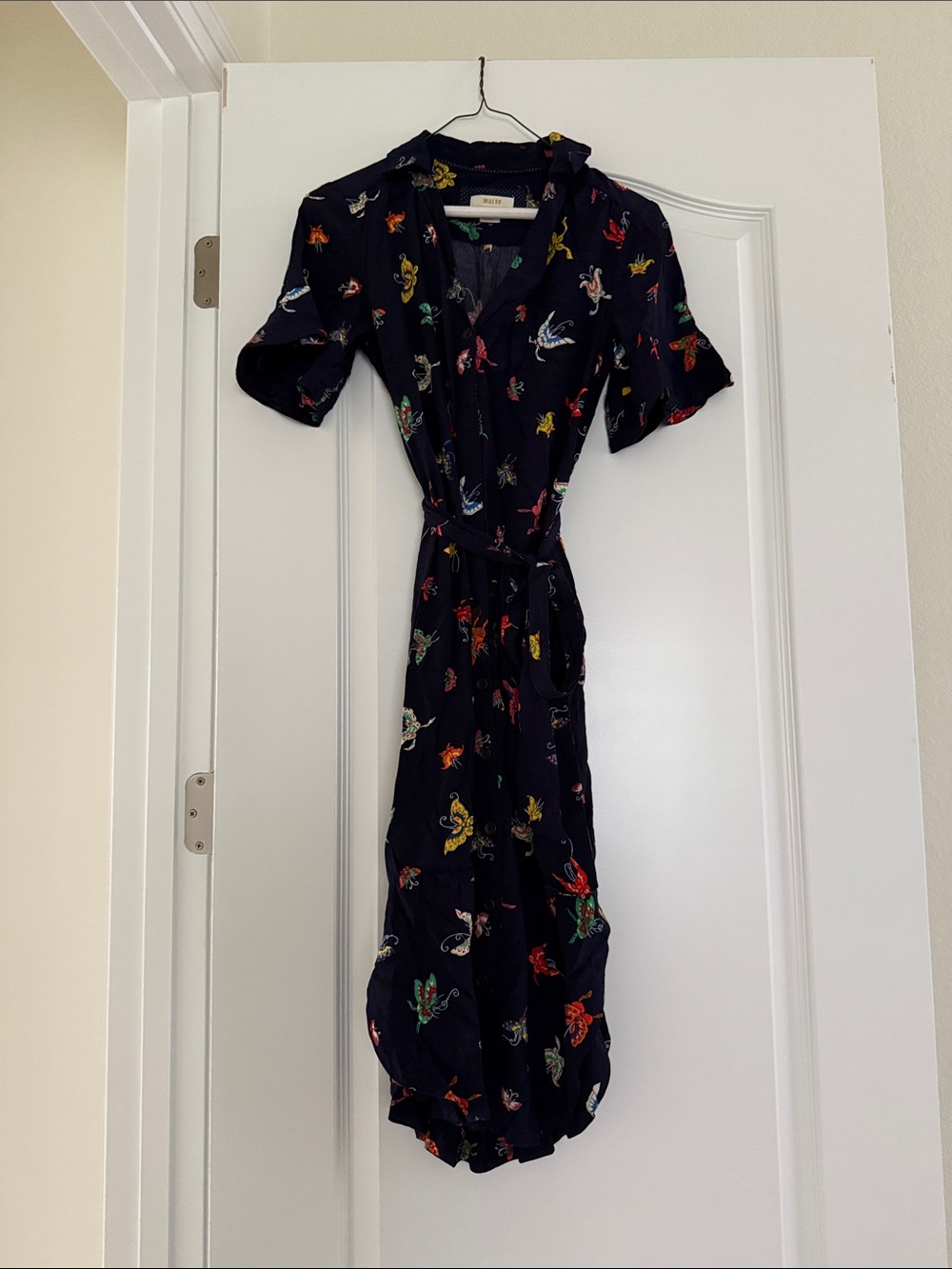 Maeve by Anthropologie Women’s Flutterby Dress Navy XS - Picture 3 of 8